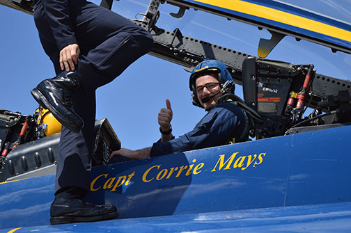 Former North Star administrator Mike Gillotti prepares for his VIP flight with the Blue Angels in May 2016. Gillotti is now the principal at Southwest HIgh School.
Courtesy Photo