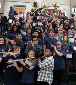 The North Star Pep Band plays for the pep rally on Thursday, Nov. 10 in the main gym. 
Courtesy photo